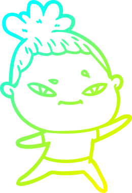 Bir insan tarafından çizilmiş bir karikatür kadın çizimi.