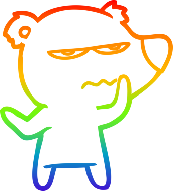 Bir insan tarafından çizilmiş kızgın ayı karikatürünün gökkuşağı gradyanı