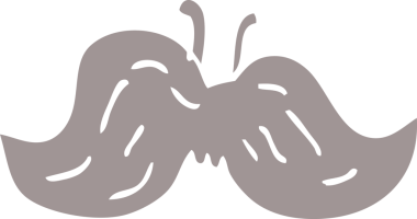 Bir insan tarafından çizilmiş bir bıyık karalaması.