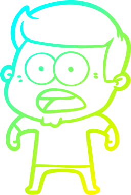 Bir insan tarafından çizilen bir karikatürün soğuk gradyan çizimi.