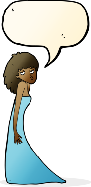 Bir insan tarafından çizilmiş konuşma baloncuğuyla fotoğraf çeken karikatür kadını.