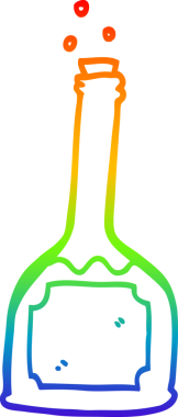 Bir insanın çizdiği sihirli iksirin çizdiği gökkuşağı gradyanı çizimi