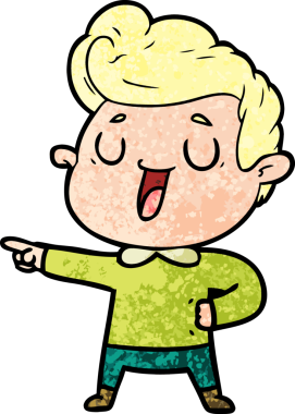 Bir insan tarafından çizilmiş mutlu çizgi film adamı.