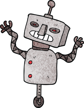 Bir insan tarafından çizilmiş karalama robotu.