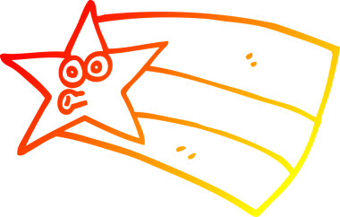 Bir insan tarafından çizilmiş bir çizgi film yıldızının sıcak çizgi çizimi