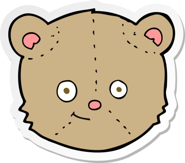 Bir insan tarafından çizilmiş oyuncak ayı kafasının çıkartması.