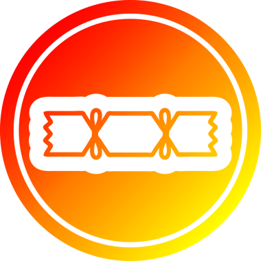 Bir insan tarafından çizilmiş sıcak gradyan bir Noel kraker ikonu