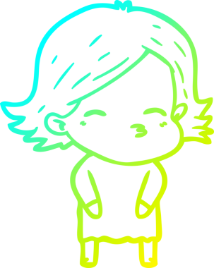 Bir insan tarafından çizilmiş bir karikatür kadın çizimi.