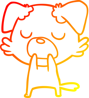 Bir insan tarafından çizilmiş çizgi film köpeğinin sıcak çizgi çizimi