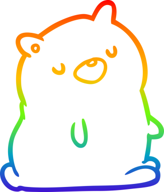 Gökkuşağı gradyan çizgisi Bir insan tarafından çizilmiş şirin bir ayı