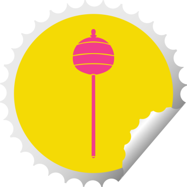 Bir insan tarafından çizilmiş dairesel soyulan tuhaf çizgi film altın asası.