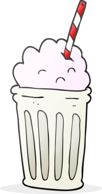 Bir insan tarafından çizilmiş serbest çizim milkshake.