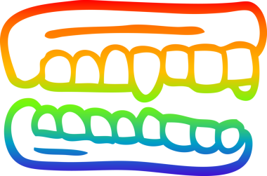 gökkuşağı gradyan çizimi bir insan tarafından çizilmiş takma dişler