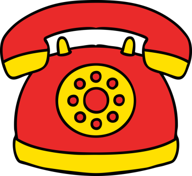 Bir insan tarafından çizilmiş eski tarz bir telefon karikatürü.