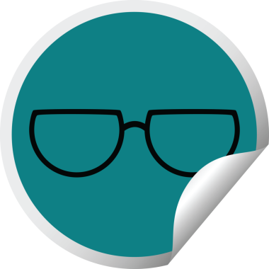 Bir insan tarafından çizilmiş grafik vektör illüstrasyon dairesel etiketi