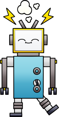 Bir insan tarafından çizilmiş bir robotun gölgelenmiş çizimi