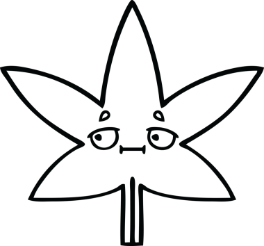 Bir insan tarafından çizilmiş bir sonbahar yaprağının çizgi çizimi