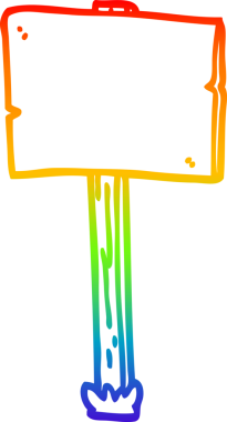 gökkuşağı gradyan çizgi çizimi bir insan tarafından çizilmiş bir çizgi tabela direği