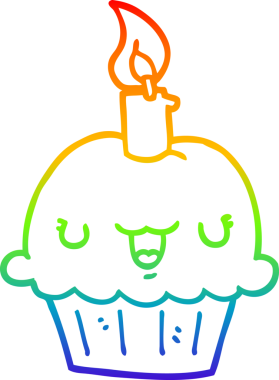 Gökkuşağı gradyan çizgisi bir insan tarafından çizilmiş bir kek.