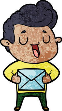 Bir insan tarafından çizilmiş mutlu çizgi film adamı.