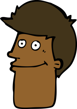 Bir insan tarafından çizilmiş gülümseyen adam.