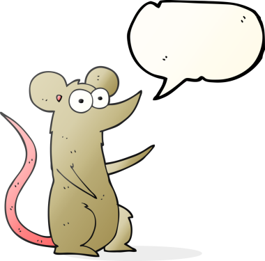 Bir insan tarafından çizilmiş serbest konuşma balonu çizgi film faresi