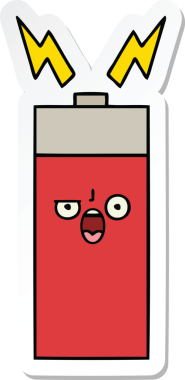 Bir insan tarafından çizilmiş şirin bir karikatür aküsünün çıkartması.