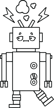 Bir insan tarafından çizilmiş robot çizimi