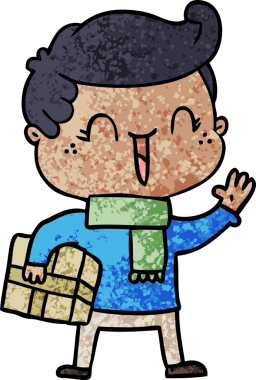 Bir insan tarafından çizilmiş gülen çocuk.