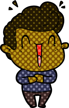 Bir insan tarafından çizilmiş heyecanlı bir adam karikatürü