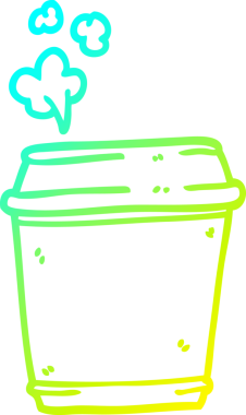 Bir insan tarafından çizilmiş bir kahve fincanının soğuk gradyan çizimi