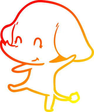 Bir insan tarafından çizilmiş şirin bir fil çizimi.