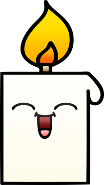 Bir insan tarafından çizilmiş yanan bir mumun gölgeli karikatürü.