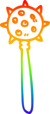 Gökkuşağı gradyan çizgi çizimi bir insan tarafından çizilmiş bir ortaçağ topuzu