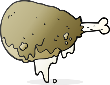 Bir insan tarafından çizilmiş serbest çizilmiş tavuk budu.