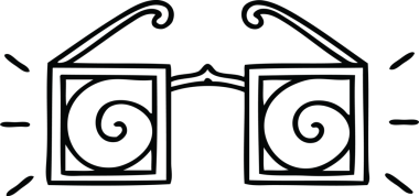 Bir insan tarafından çizilmiş hipnotik gözlük çizimi.