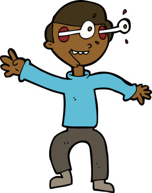 çizgi film bir insan tarafından çizilmiş hayret verici çocuk.