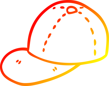Bir insan tarafından çizilmiş bir beyzbol şapkasının sıcak çizgi çizimi