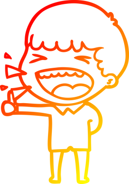 Bir insan tarafından çizilmiş gülen adamın sıcak çizgi çizimi.