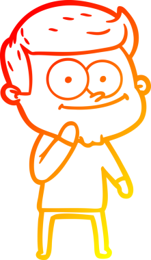 Bir insan tarafından çizilmiş mutlu bir adamın çizgi çizimi.