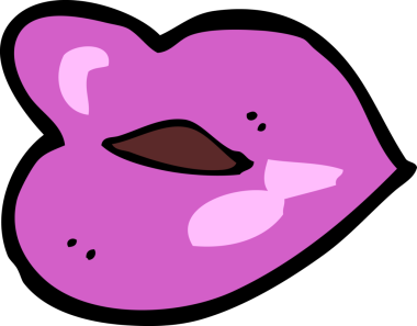 bir insan tarafından çizilmiş karikatür dudaklar