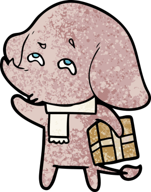 Bir insan tarafından çizilmiş, hediye hafızalı bir fil.