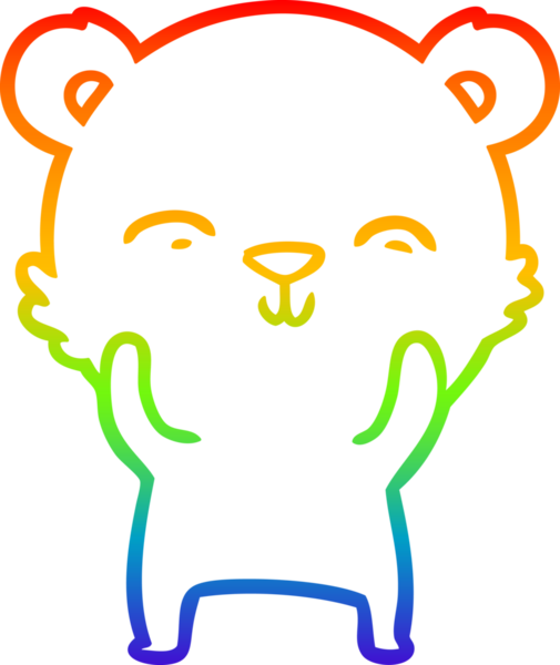 Bir insan tarafından çizilmiş mutlu bir çizgi film ayısının çizimi.