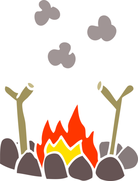 Bir insan tarafından çizilmiş karalama kampı ateşi.