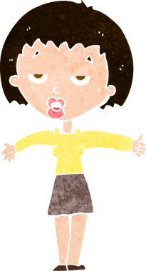 Bir insan tarafından çizilmiş, sıkılmış bir kadın.