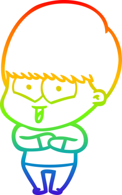 gökkuşağı gradyan çizgi çizimi bir insan tarafından çizilmiş mutlu bir çocuk