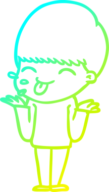 Bir çizgi film karakterinin insan tarafından çizilmiş bir dili dışarı çıkarması.