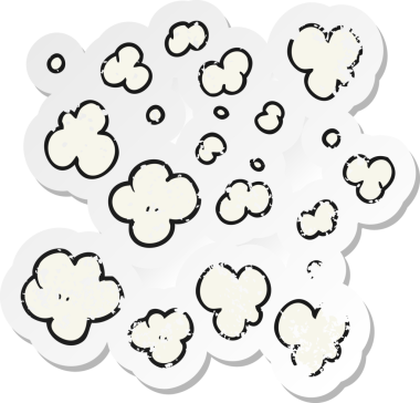 Bir insan tarafından çizilmiş sigara dumanı sembolünün gerilmiş yapıştırması.