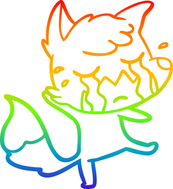 Bir insan tarafından çizilmiş ağlayan tilki çizgi filminin çizimi.