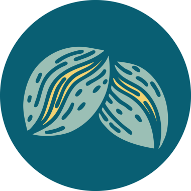 Bir insan tarafından çizilmiş kahve çekirdeklerinin ikonik dövme şekli